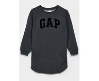 Dětské šaty logo GAP french terry Šedá, XS