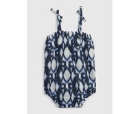 Baby lněné vzorované body Modrá, 0-3M