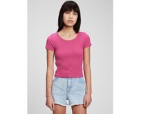 Teen žebrované tričko Růžová, 10