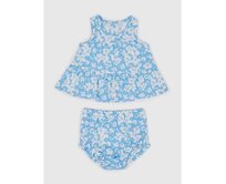 Baby vzorovaný set top a kraťasy Modrá, 6-12M