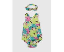 Baby květované body s čelenkou Vícebarevný, 0-3M