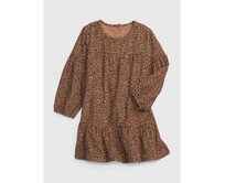 Dětské šaty se vzorem leopard Hnědá, 18-24M
