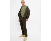 Manšestrové kalhoty straight Zelená, 32X32