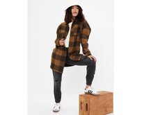 Teen kostkovaná košilová bunda Hnědá, 10