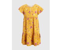 Dětské volánové šaty floral Žlutá, XS