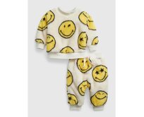 Baby plyšová souprava GAP & Smiley® sherpa Béžová, 3-6M