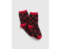 Dětské kostkované ponožky Červená, L/XL