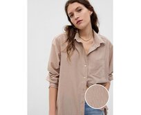 Pruhovaná košile oversized Hnědá, XS