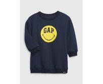 Dětské mikinové šaty GAP & Smiley® Modrá, 12-18M