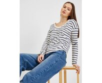 Pruhované tričko organic Bílá, XS