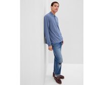 Polo tričko pique dlouhý rukáv Modrá, M