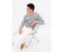 Svetr s žebrovaným vzorem Šedá, M