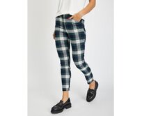 Kostkované kalhoty skinny bi-stretch Černá, 2