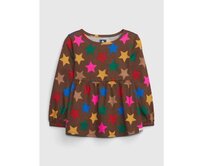 Dětské tričko organic cotton peplum Hnědá, 18-24M