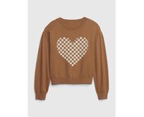 Dětský svetr srdce Hnědá, XS