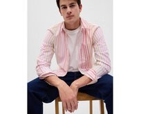 Pruhovaná košile oxford standard Růžová, XS