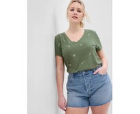 Vzorované tričko Zelená, XXS