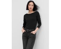 Tričko s dlouhým rukávem Černá, XXS