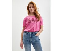 Tričko s květinovým logem Růžová, XS