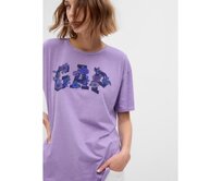 Tričko s květinovým logem Fialová, XXS