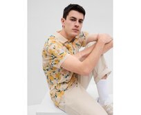 Vzorované pique polo tričko Žlutá, S