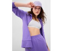 Mikina vintage soft logo zip Fialová, XXS