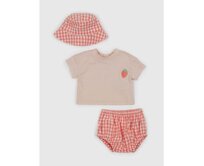 Baby pruhovaný set Růžová, 0-3M