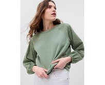 Mikina vintage soft s madeirou Zelená, XXS