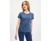 Vzorované tričko Modrá, XXS