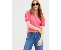 Tričko s krajkovými rukávy Růžová, XXS