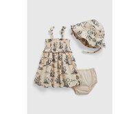 Baby lněné šaty s kloboukem Vícebarevný, 18-24M