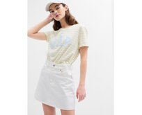 Pruhované tričko s logem Žlutá, XXS