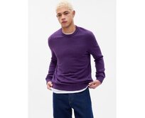 Hladký svetr s kulatým výstřihem Fialová, XS