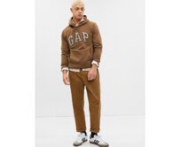 Mikina s logem a kapucí Hnědá, XS