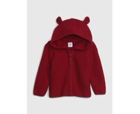 Baby svetr s kapucí CashSoft Červená, 6-12M
