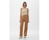 Kalhoty high stride wide leg Hnědá, 2