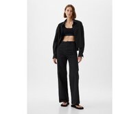 Kalhoty high stride wide leg Černá, 2