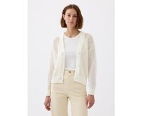 Háčkovaný kardigan Bílá, XS