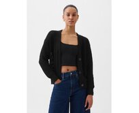 Háčkovaný kardigan Černá, XXS
