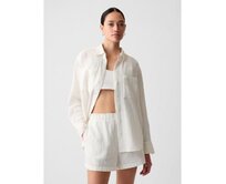 Mušelínová košile oversize Bílá, XL