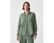 Mušelínová košile oversize Zelená, XXS