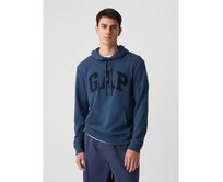 Mikina s logem a kapucí Modrá, S