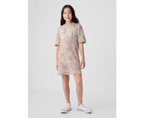 Dětské šaty s logem oversize Béžová, XL