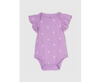 Baby vzorované body Fialová, 12-18M
