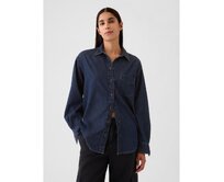 Chambray oversize košile Big Shirt Modrá, M