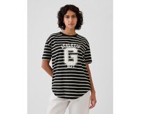 Oversize pruhované tričko Athletic Černá, XS