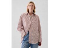 Popelínová oversize košile Big Shirt Červená, S