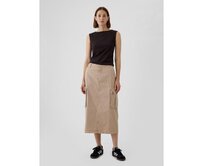 Midi sukně s kapsami Utility Cargo Béžová, 4