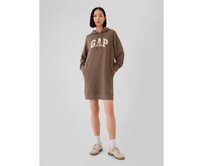 Mikinové šaty s logem Hnědá, S