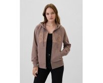 Mikina na zip s logem Hnědá, XS